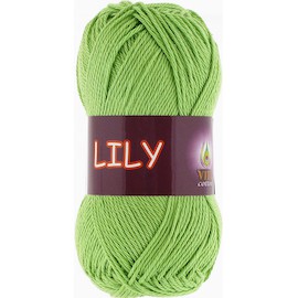 Пряжа Vita-cotton "Lily" 1609 Молодая зелень 100% мерсеризованный хлопок 125 м 50 г